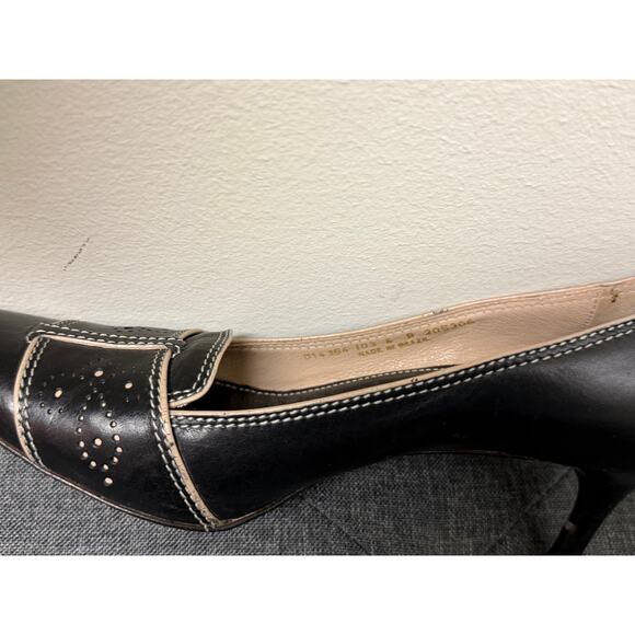 Vtg Cole Womens Kit Kat Heels 6.5B Black Leather Professional Career Workwear - Picture 8 of 12